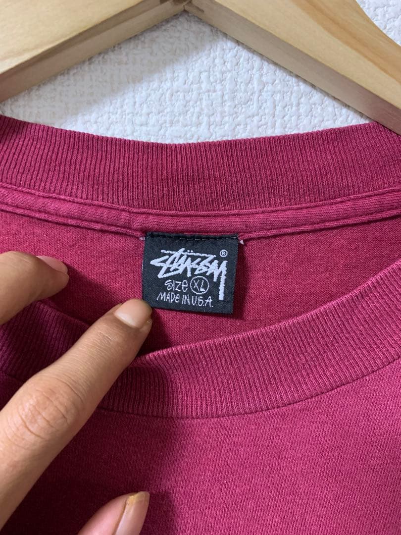 Stussy 80s Tシャツ バーガンディ