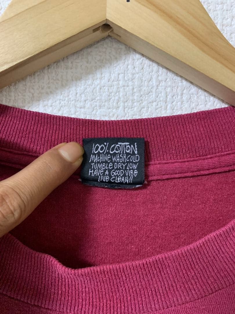 Stussy 80s Tシャツ バーガンディ