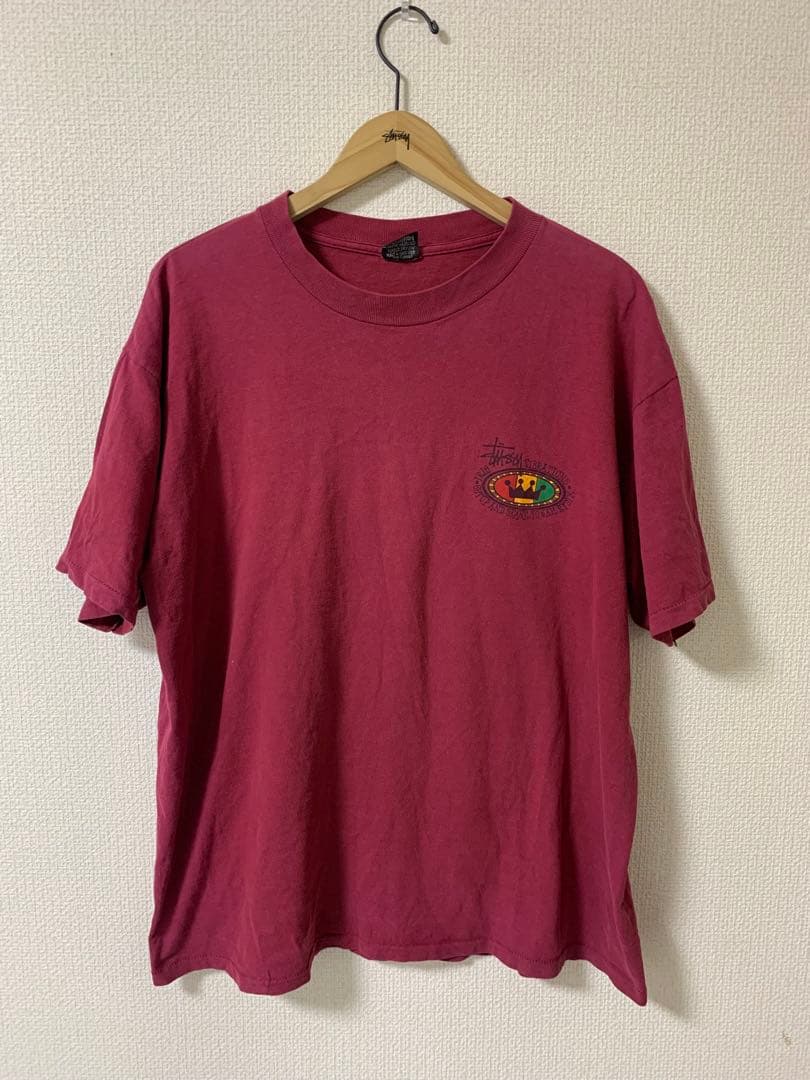 Stussy 80s Tシャツ バーガンディ
