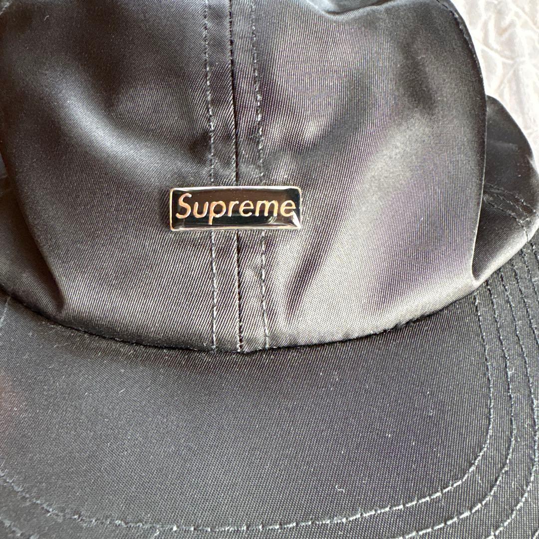 SupremeEnamelLogo6-Panel Supreme黒キャップ