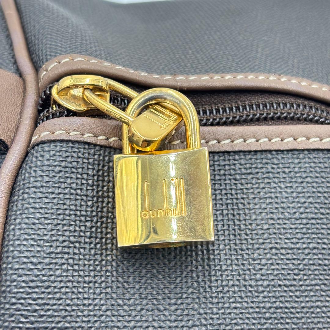 dunhill ダンヒル レザー PVC ボストンバッグ ハンドバッグ 大容量