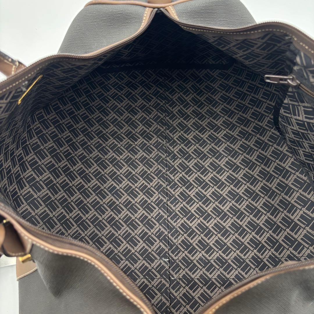 dunhill ダンヒル レザー PVC ボストンバッグ ハンドバッグ 大容量