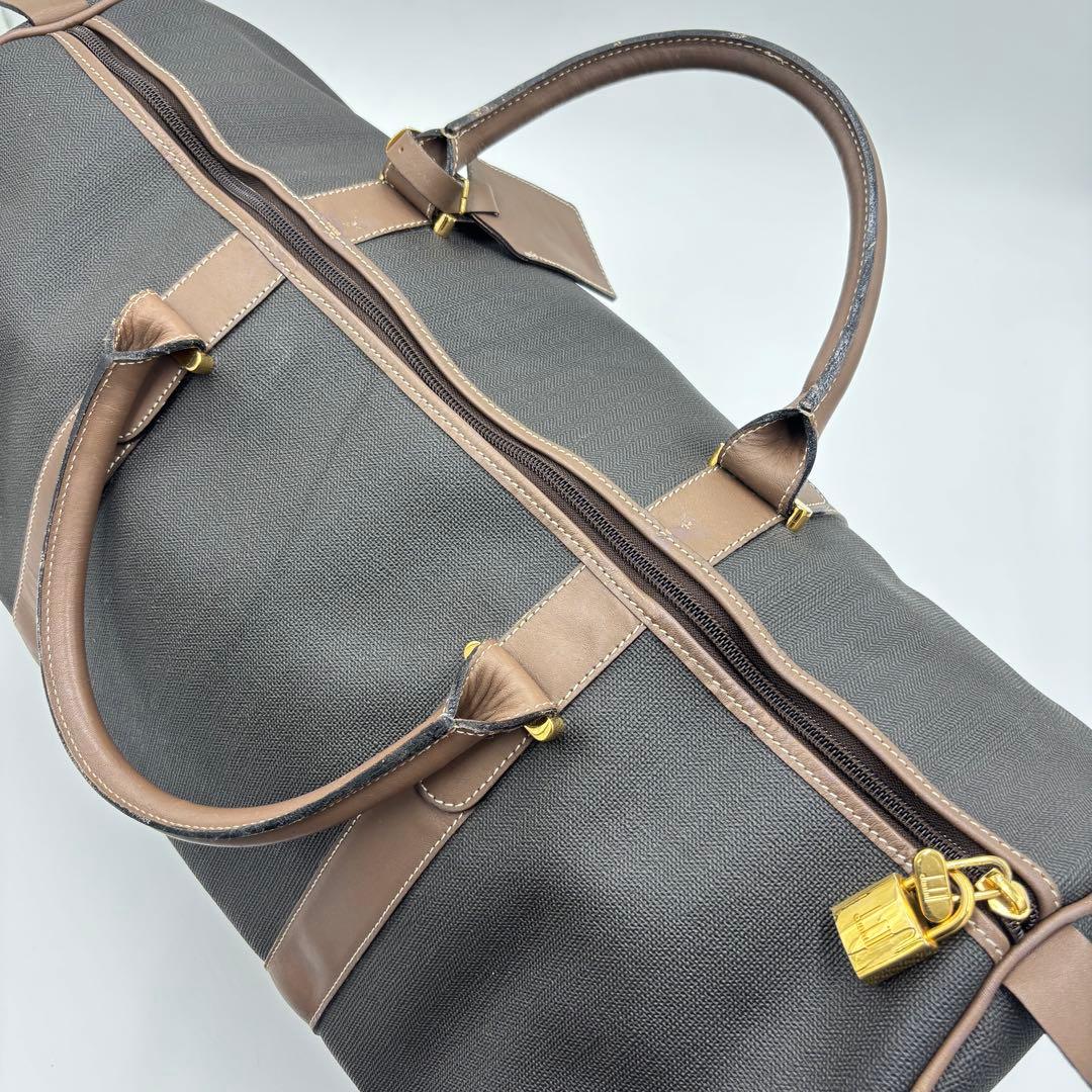 dunhill ダンヒル レザー PVC ボストンバッグ ハンドバッグ 大容量