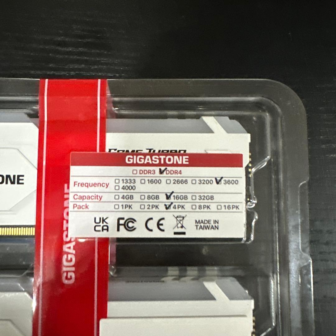 Z*n様 GIGASTONE Game TURBO 16GBx4枚　DDR4