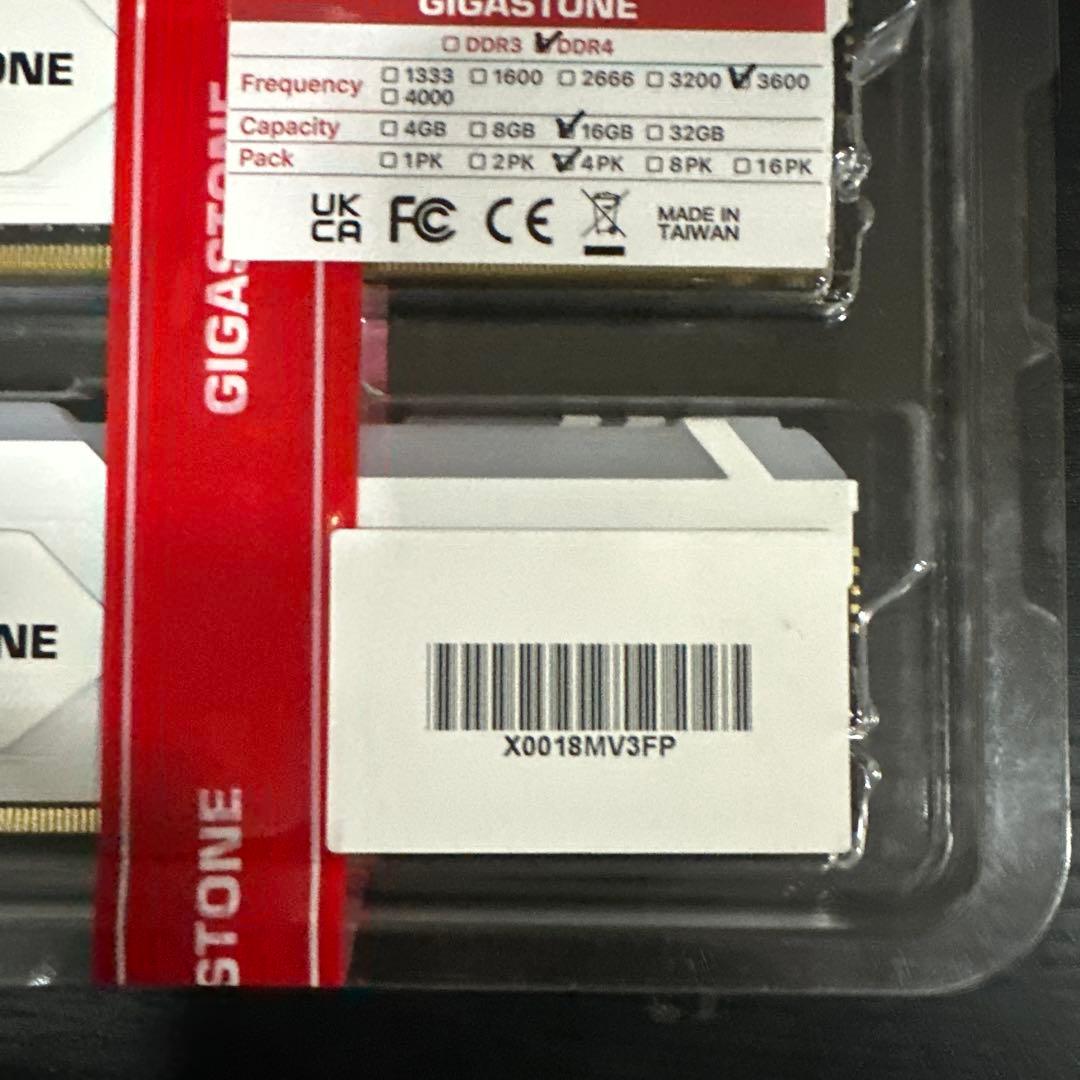 Z*n様 GIGASTONE Game TURBO 16GBx4枚　DDR4