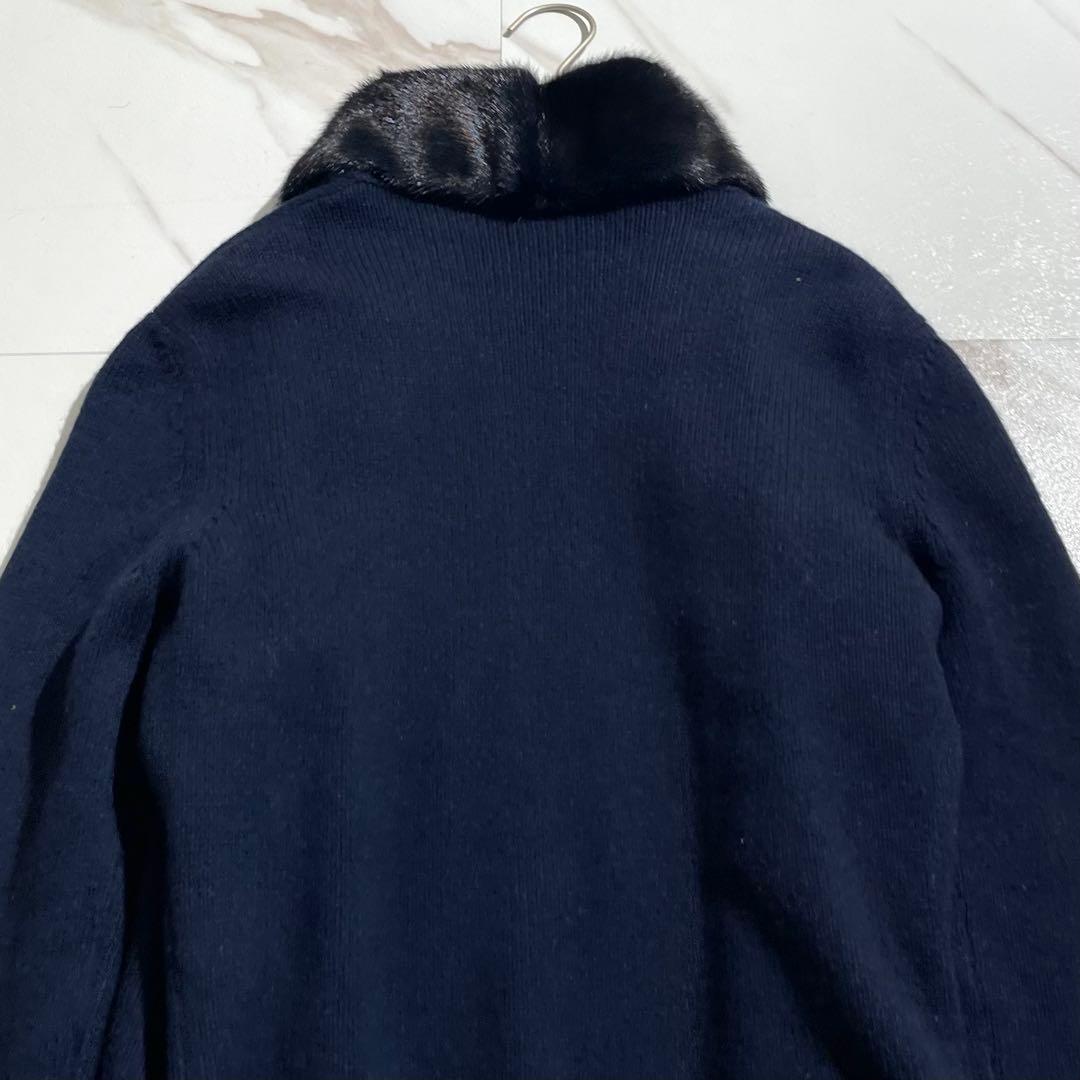 極美品✨ セリーヌ CELINE ミンク カーディガン カシミヤ素材 ネイビー