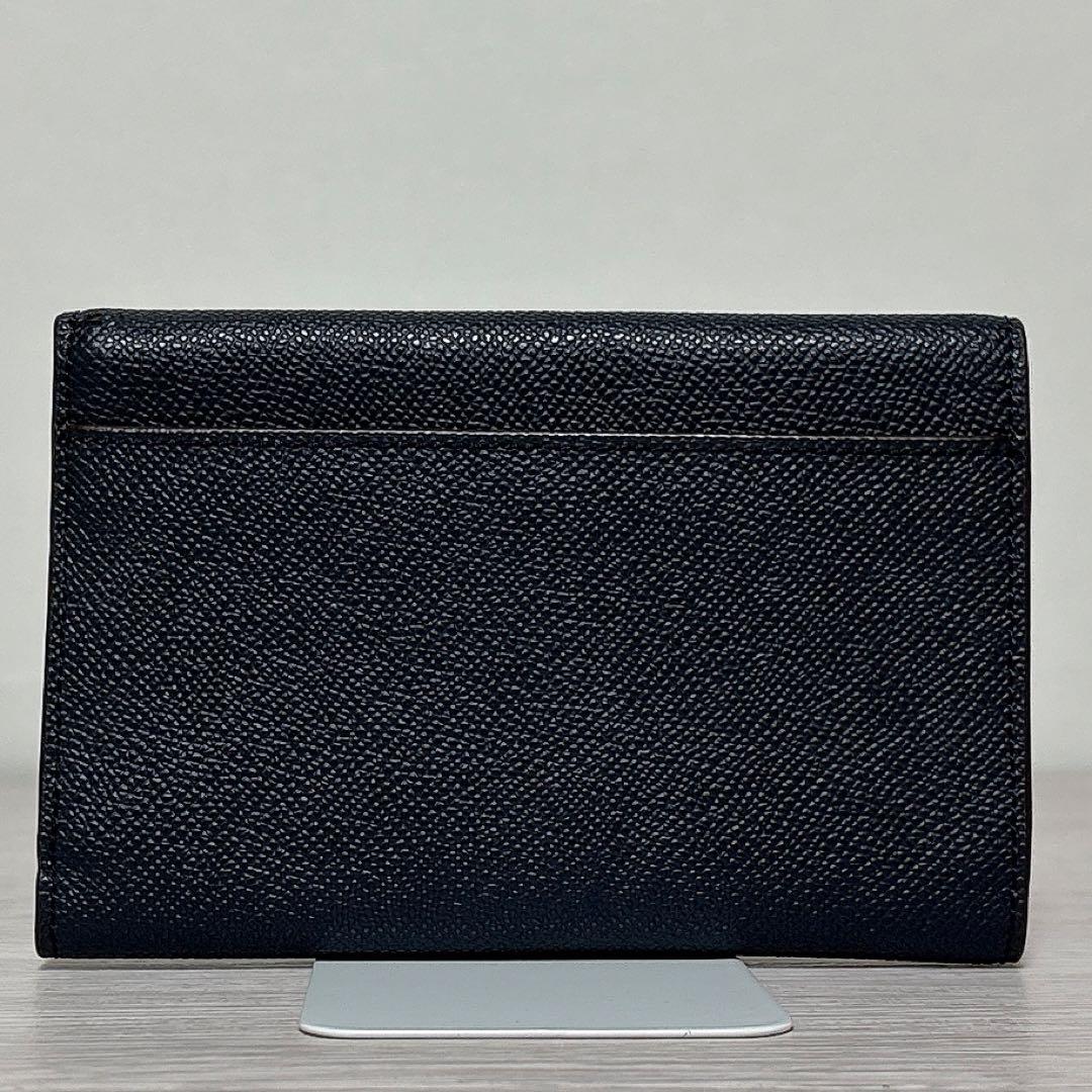 ✨美品✨Coach コーチ 2つ折り財布 スタッズ レザー 小銭入れ ネイビー