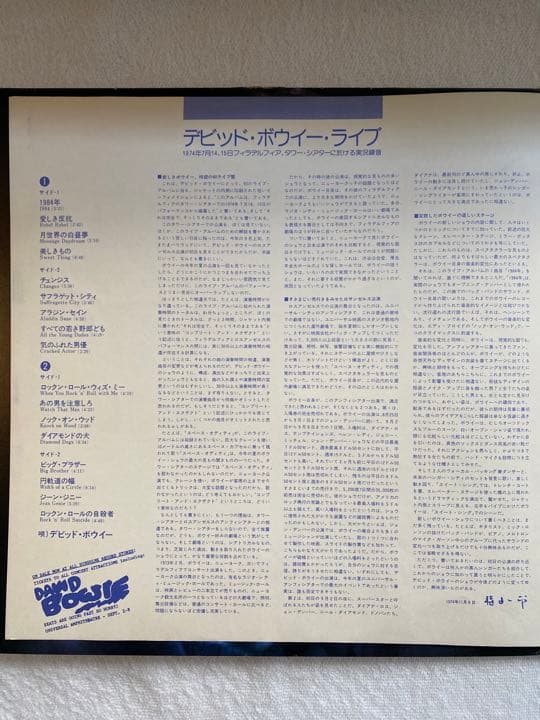 国内盤 David Bowie David Live LPレコード