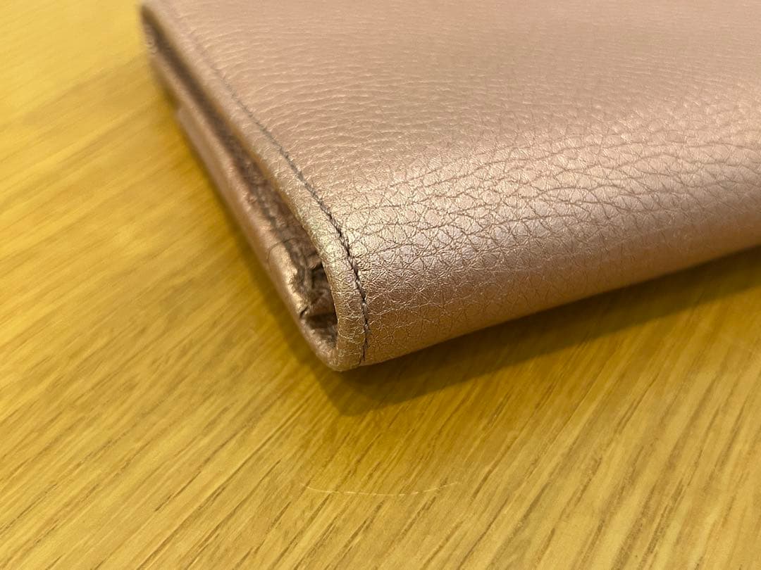 ◆GUCCI グッチ ソーホー 2つ折り 長財布 レザーメタリック USED品◆