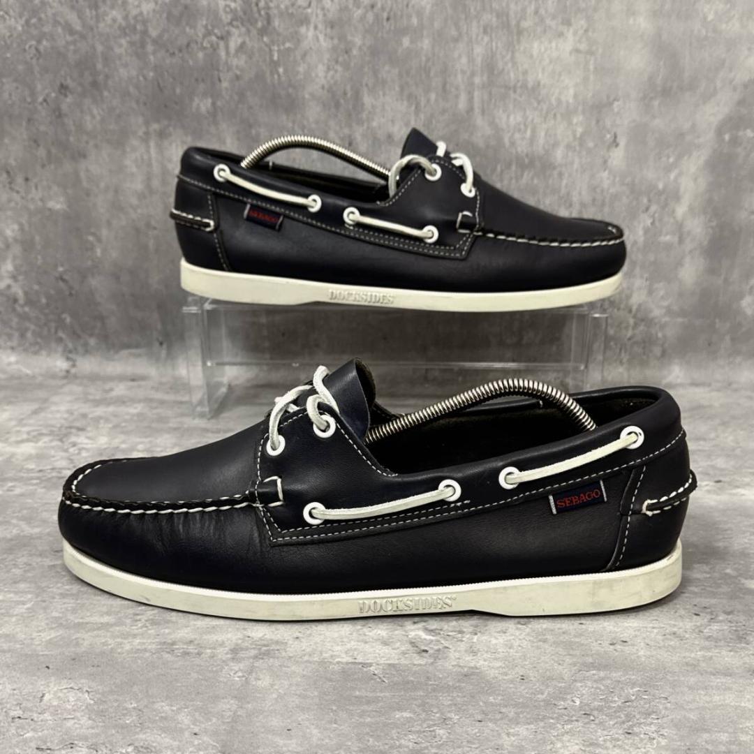 セバゴ SEBAGO US9 27cm レザー 本革 デッキシューズ ネイビー