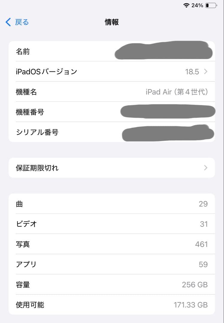 iPad Air Wi-Fi グリーン 256GB 第4世代 最大容量93%