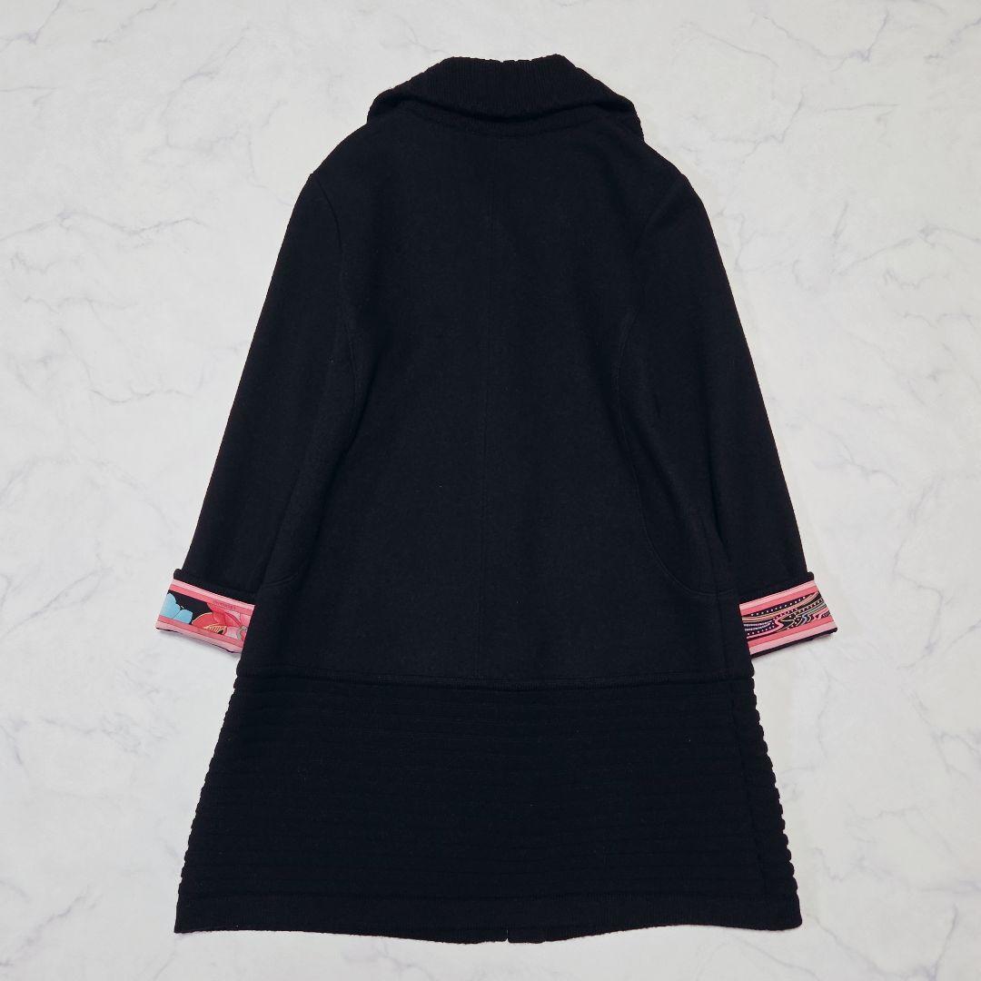 美品✨LEONARD レオナール ニット ロングコート フラワートリム M