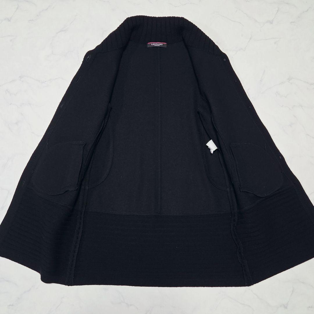 美品✨LEONARD レオナール ニット ロングコート フラワートリム M