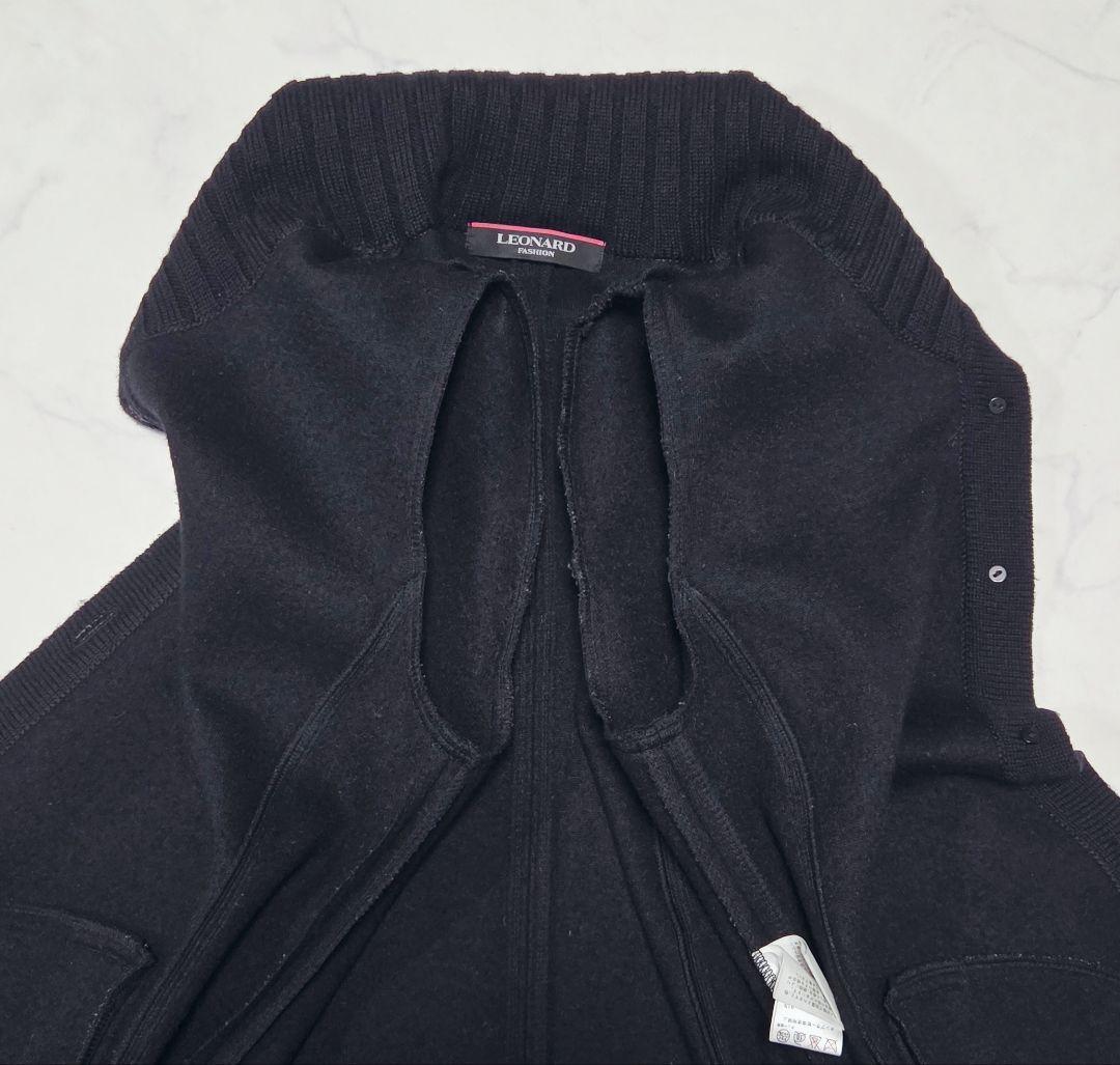 美品✨LEONARD レオナール ニット ロングコート フラワートリム M