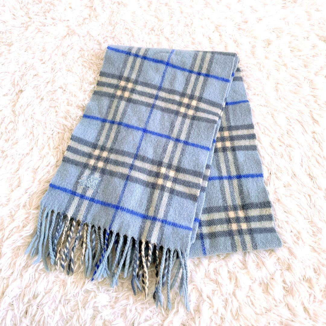 BURBERRY美品✨バーバリー　ロンドン　カシミヤ混　マフラー　ノバチェック