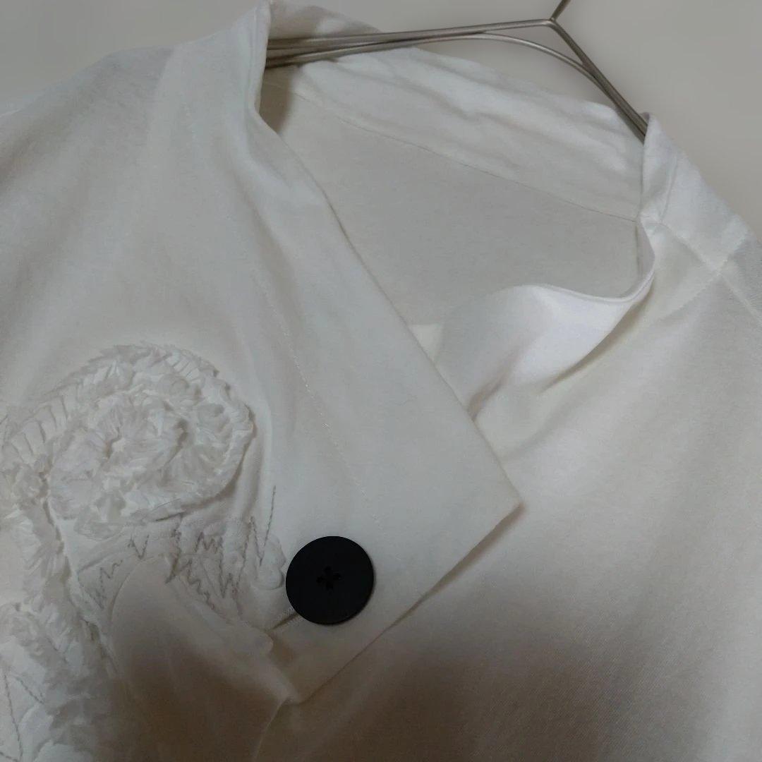 芽風　カーディガン　はおり　刺繍デザイン　白　M　センソユニコ