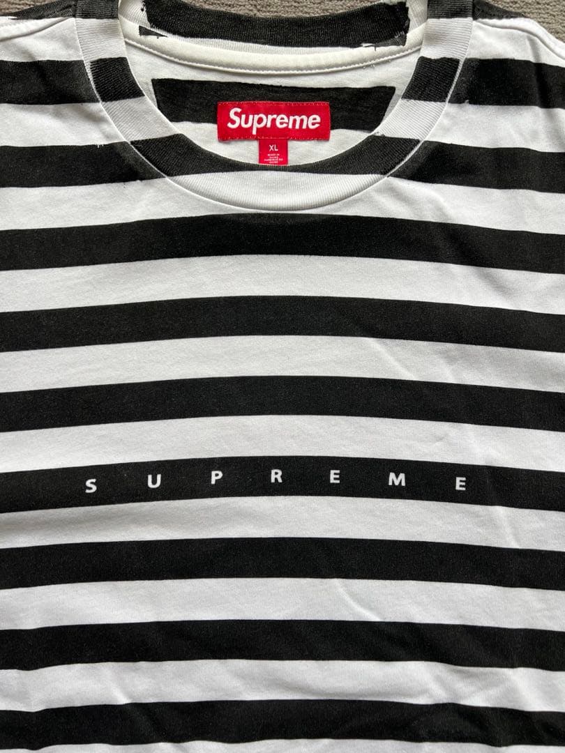 トップス SUPREME Overprint Stripe S/S Top