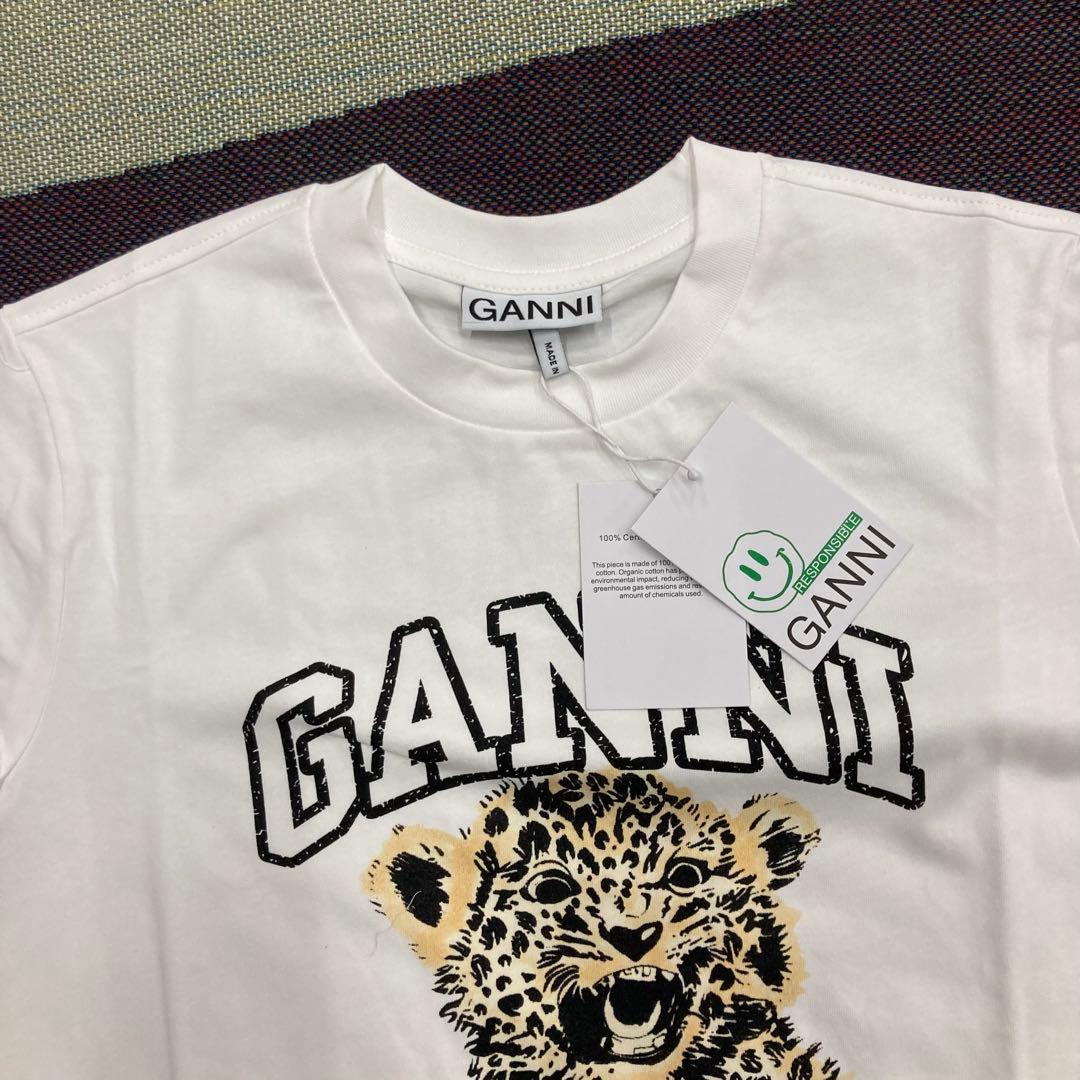 GANNI Tiger ホワイト 半袖 Tシャツ