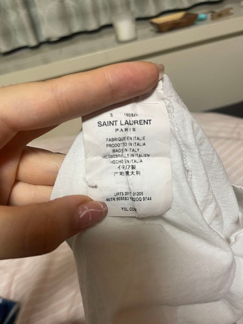 SAINT LAURENT ホワイト ロゴTシャツ