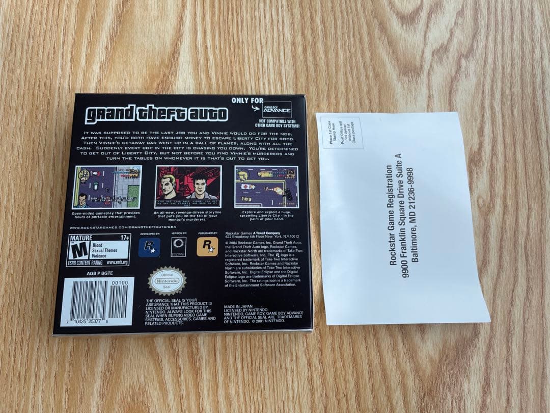 Grand Theft Auto:Advance 箱とカードのみ