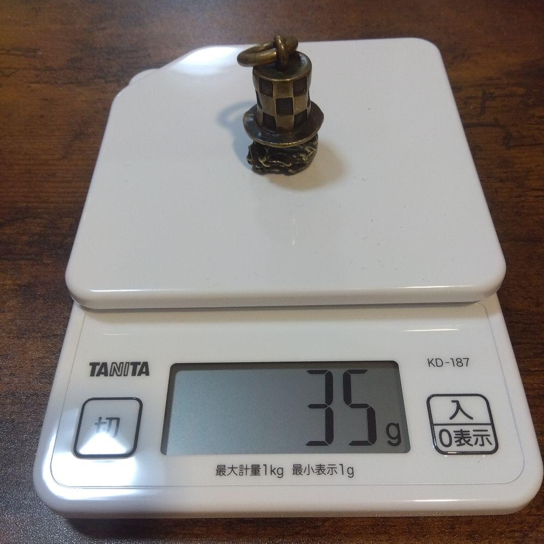 ヴィンテージシルクハットスカルペンダント超重量35g