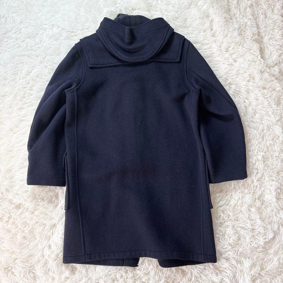 ☆美品☆グローバーオール ダッフルコート 裏地チェック ネイビー M