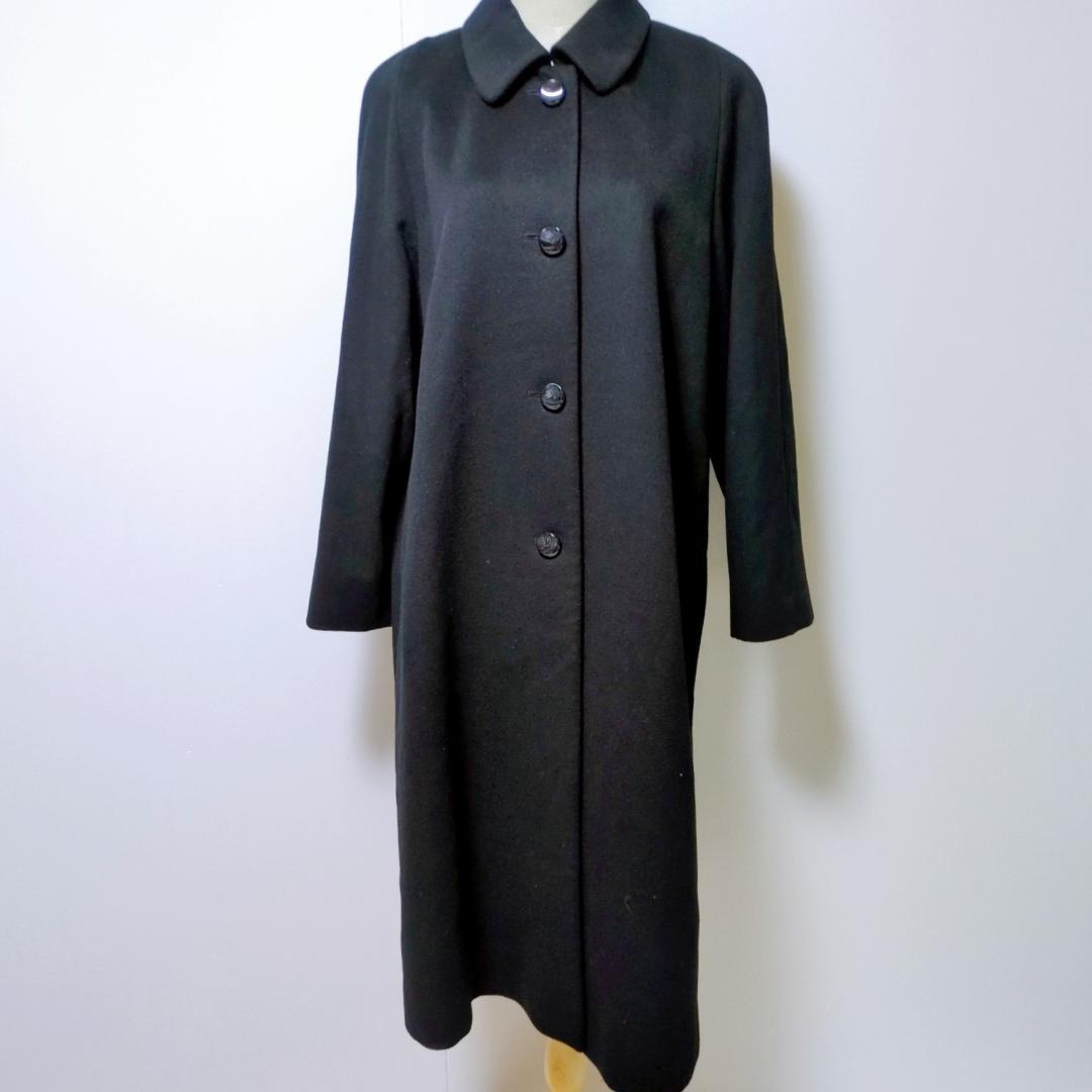 カシミヤ100% マシェリ ロングコート 黒 MACHERIE Mサイズ 美品