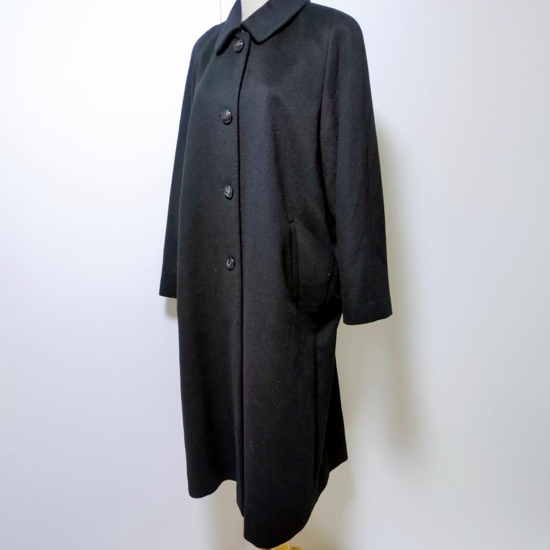 カシミヤ100% マシェリ ロングコート 黒 MACHERIE Mサイズ 美品