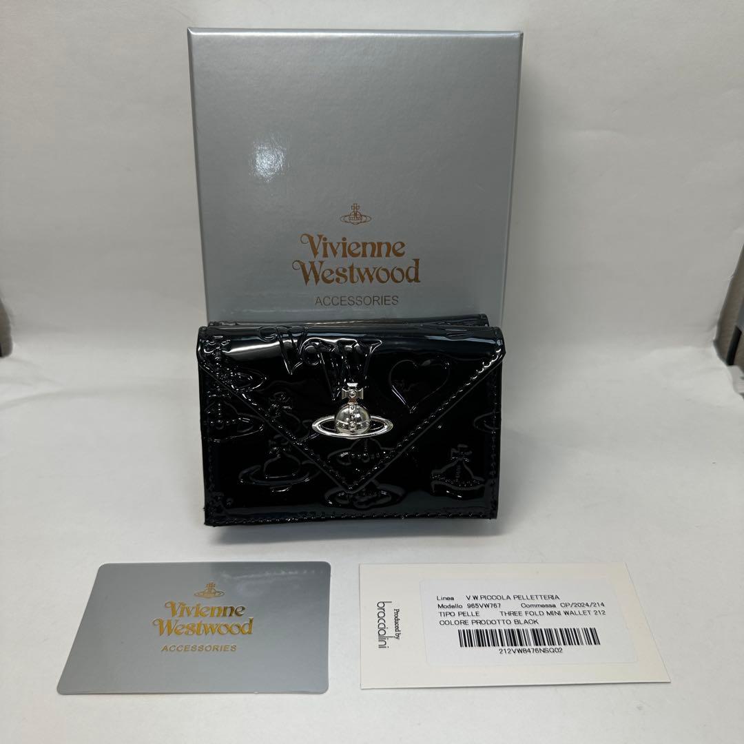 【人気！新品】ヴィヴィアンウエストウッド三つ折り財布　965VW767　ブラック