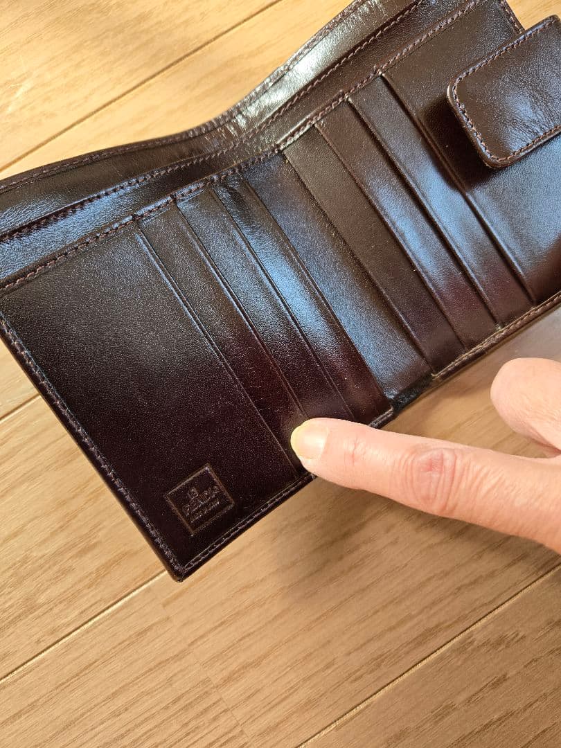FENDI の二つ折り財布 ブラウン キャンバス レザー