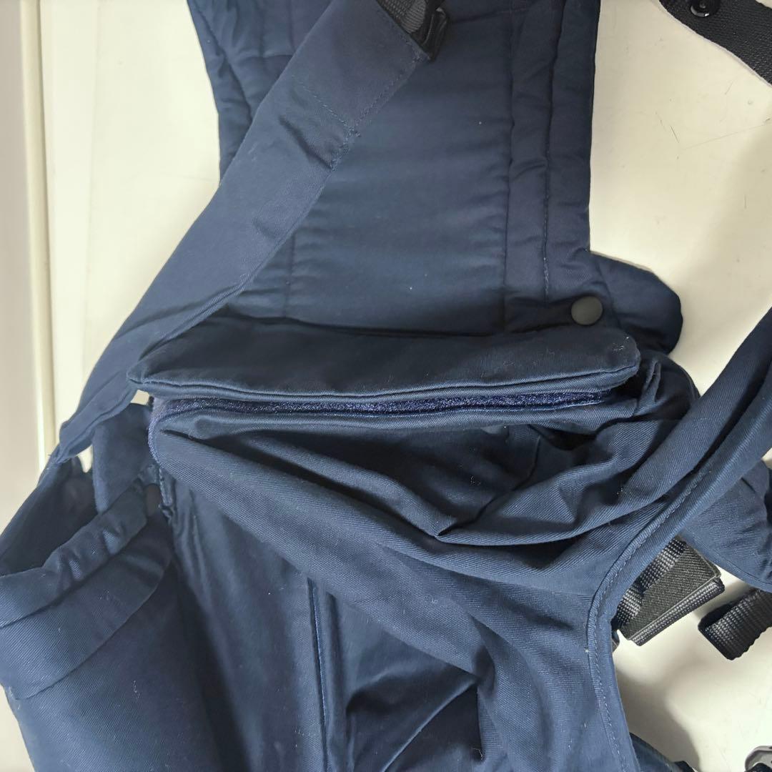 【美品】napnap 双子用抱っこひも ネイビー 収納バッグ付き