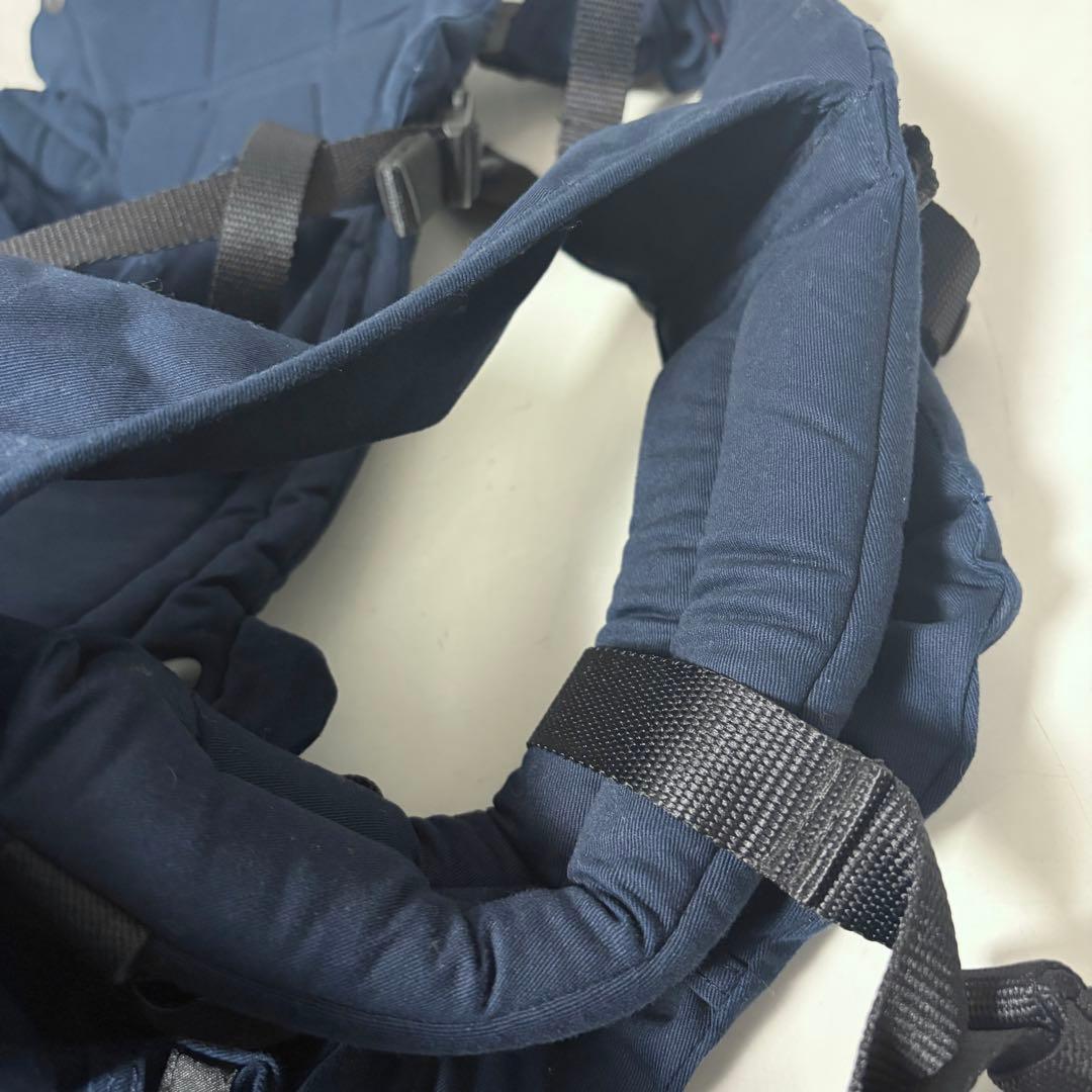 【美品】napnap 双子用抱っこひも ネイビー 収納バッグ付き
