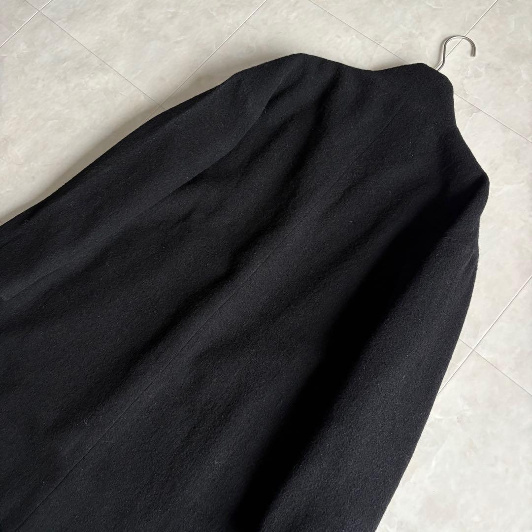 mizuiro ind ウール混スタンドカラー ロングコート 黒 フリー 日本製