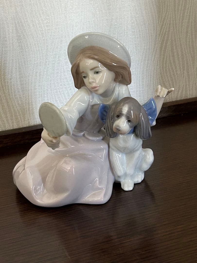 【リアドロ人形】LIADRO 犬と少女 アンティーク コレクション