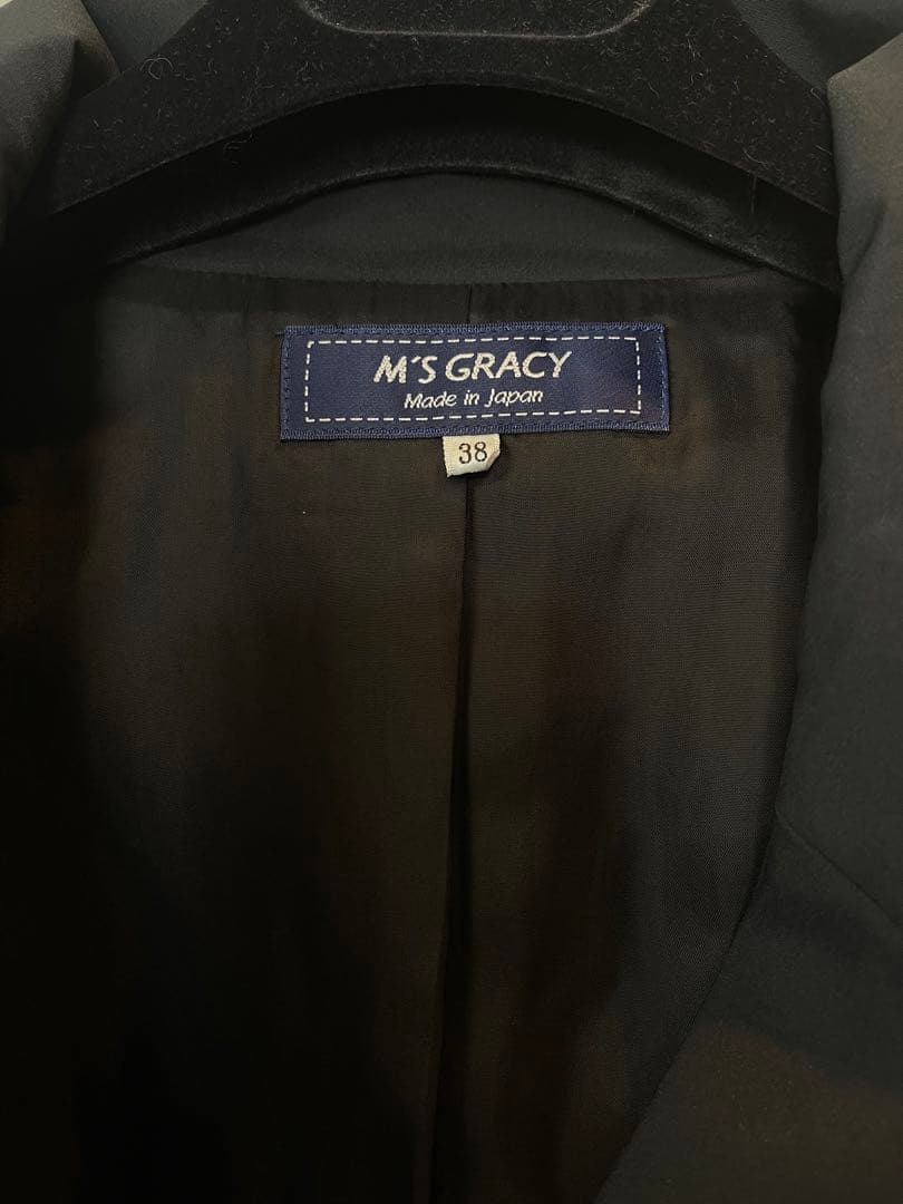 M'S GRACY ブラック リボン ロングコート 38