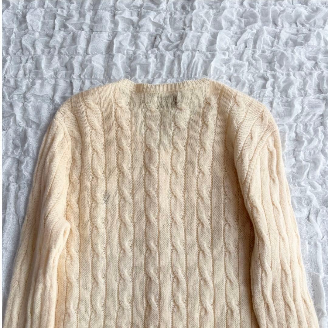 【美品】 ポロラルフローレン カシミヤ混ケーブルニットカーディガン カシミヤ混