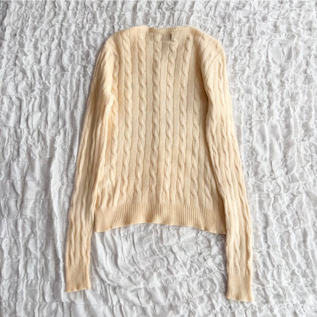 【美品】 ポロラルフローレン カシミヤ混ケーブルニットカーディガン カシミヤ混