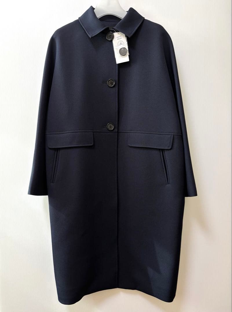 新品【アンタイトル UNTITLED】コクーン　ステンカラー　コート　ネイビー