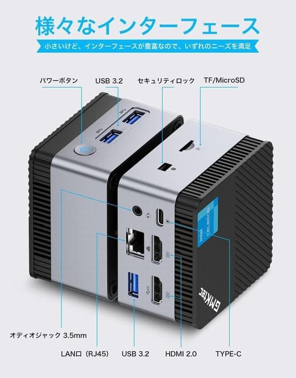 GMKtec ミニPC N5105 8GB/512GB SSD Win11Pro
