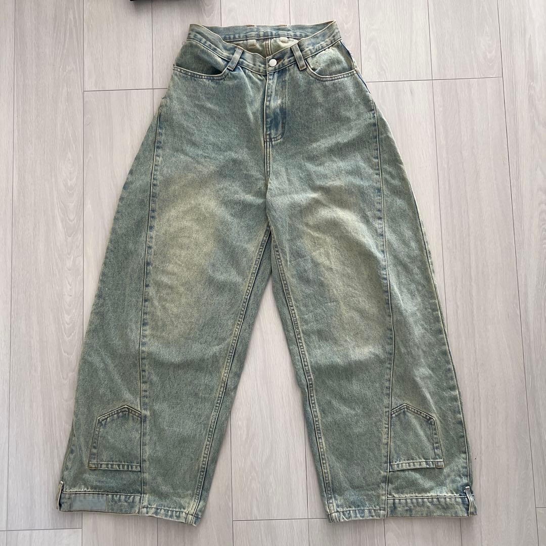 パンツ Knuth Marf/shirt wrap denim pants/blue