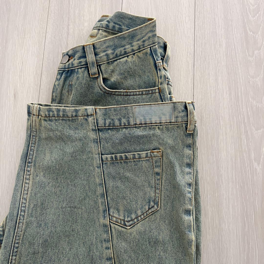 パンツ Knuth Marf/shirt wrap denim pants/blue
