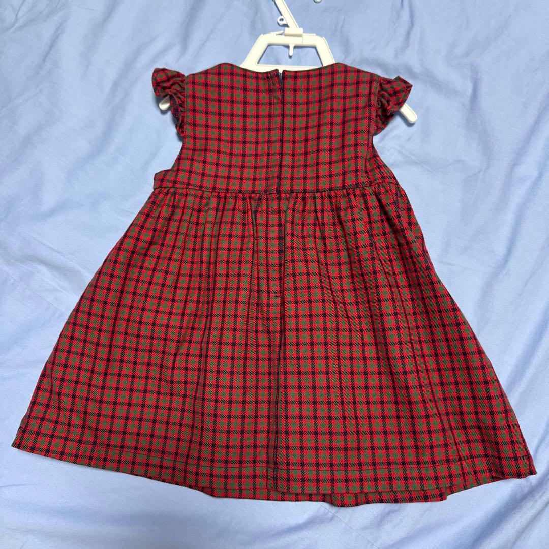 《極美品》familiar 赤系ファミリアチェック柄　ジャンパースカート