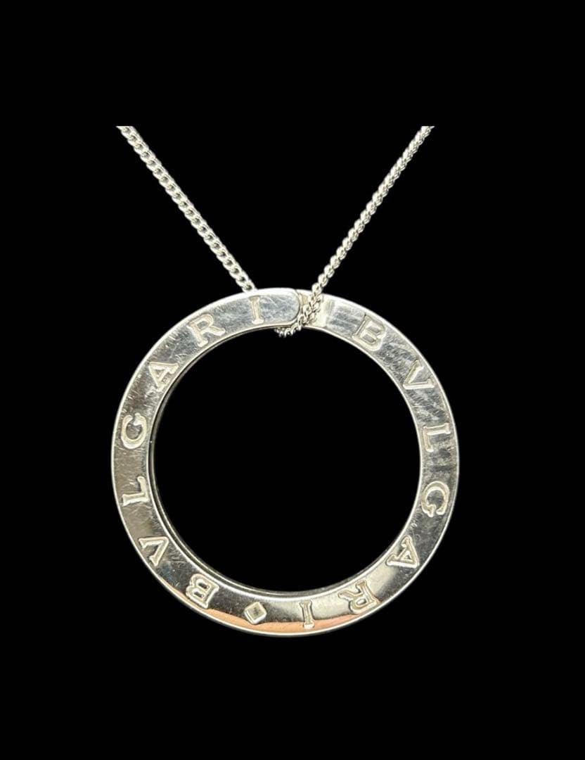 BVLGARI ブルガリ ロゴ刻印 キーリング ネックレス シルバー