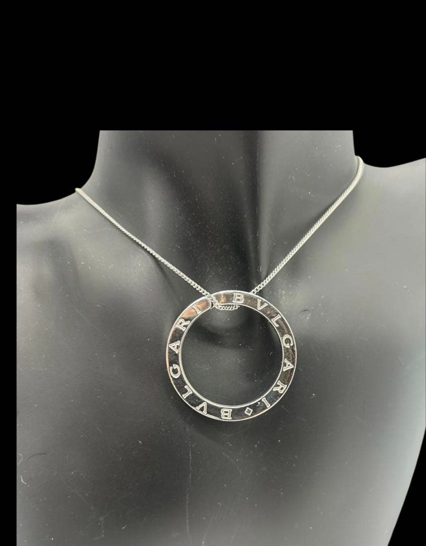 BVLGARI ブルガリ ロゴ刻印 キーリング ネックレス シルバー