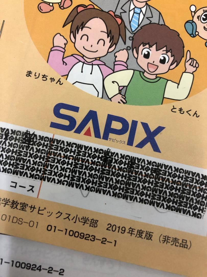サピックス　1年　2019年度　国算　デイリーサピックス　1～14/夏期　中古