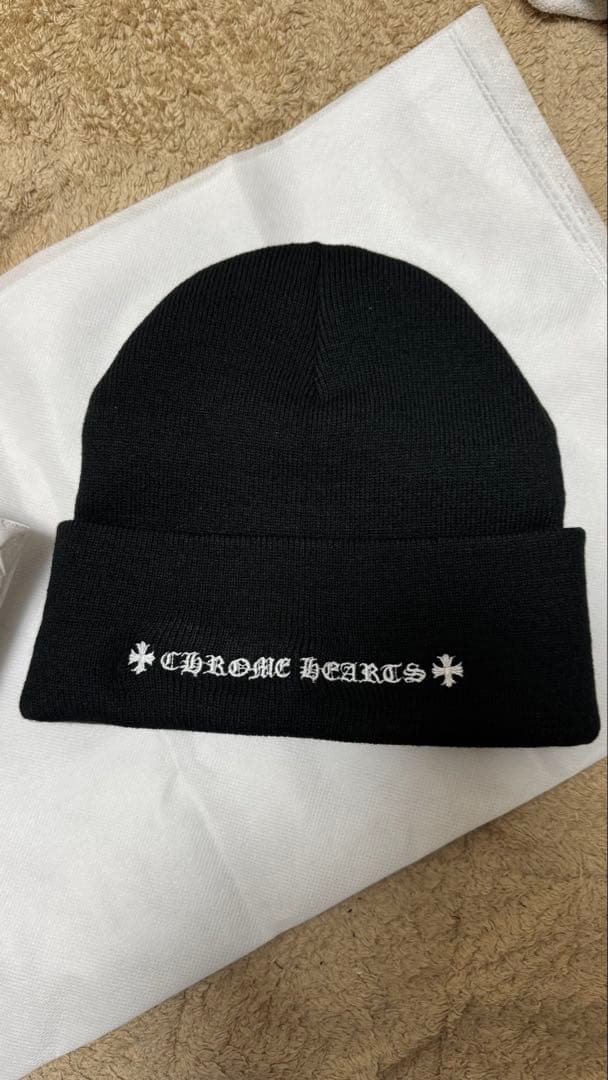 最安値‼️【正規品】CHROME HEARTS ニット帽 ビーニー　ブラック　新品