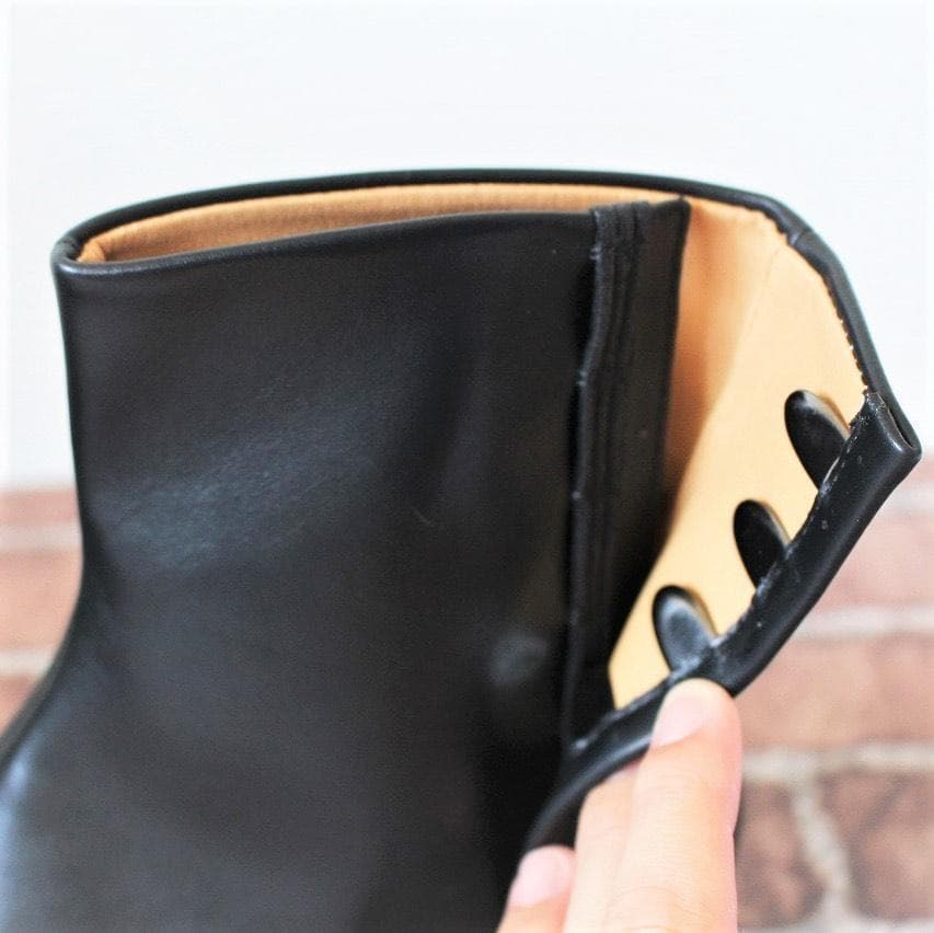 足袋ブーツ 牛革製 23cm 3.5cmヒール ショートブーツ レディース 厚底