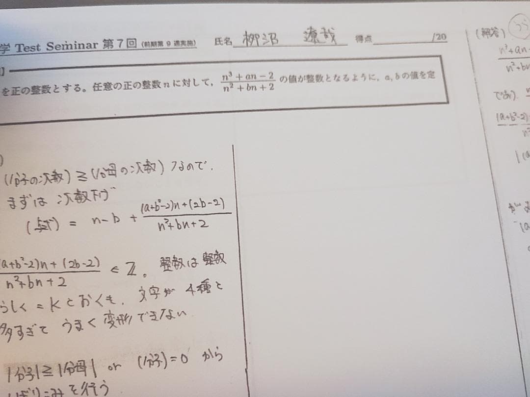 鉄緑会　数学実戦講座　テストセミナー　栁沼先生　駿台　河合塾　東進　SEG