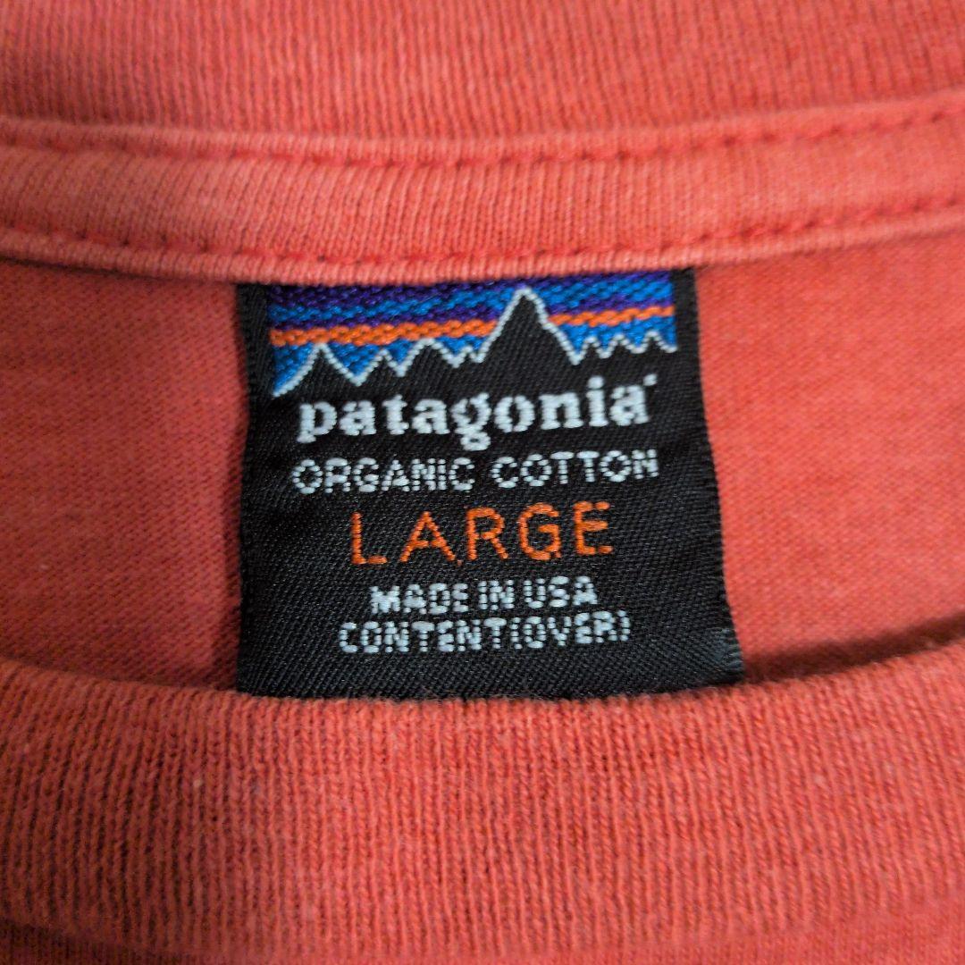 patagonia USA製 オーバルロゴ Tシャツ オレンジ 黒タグ