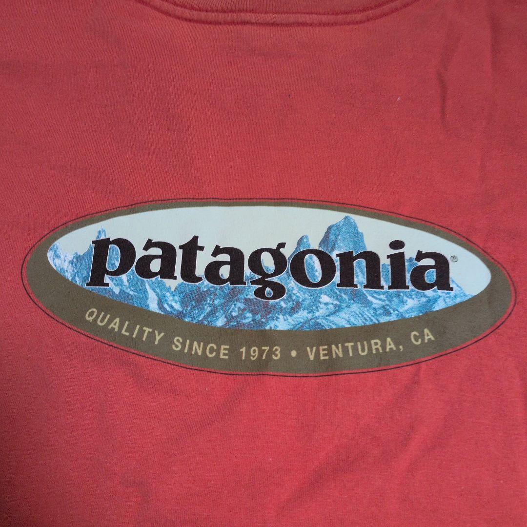 patagonia USA製 オーバルロゴ Tシャツ オレンジ 黒タグ